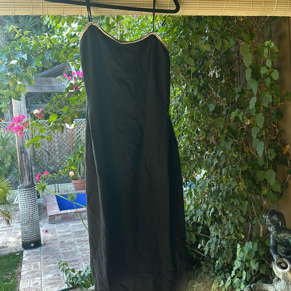 Vintage Lee Jordan Diamanté Black Cocktail Dress